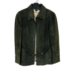 Vintage 70’s Gucci Dark Green Suede Open Front Belted Jacket Womens 48 / US 4