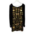 Emilio Pucci Black Gold Sheath Paillette Sequin Embellished Runway Dress 42 US 6
