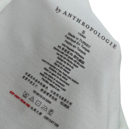 by Anthropologie White Floral Seamless Long Sleeve Boat Neck Top  Womens Small