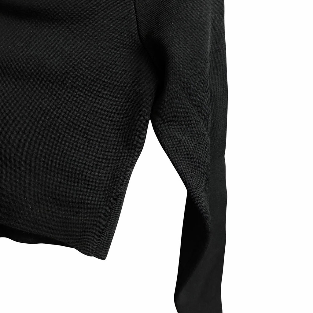 Alice + Olivia Sharee Cropped Pullover Black Tie Up Front Womens Size Small