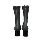 Prada Square Toe Block Heel Sock Boot Gray Womens 36.5 / US 6.5 Designer Y2K