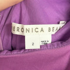 Veronica Beard Purple Beilla Ruffled Cotton Blend Poplin Midi Dress Womens 2