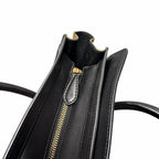 Celine Tricolor Luggage Handbag Color Block Neutrals Leather Green Black Beige