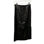 NWT Ulla Johnson Black Enid Paneled Leather High Waist Midi Skirt Womens 0
