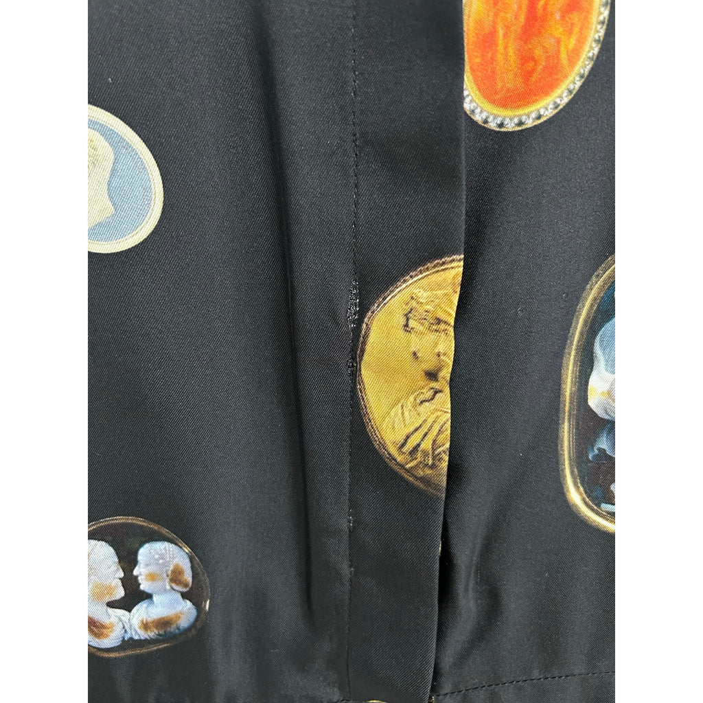 Libertine Cameos Printed Fit & Flare Ruffle Silk Dress Womens Large $2600