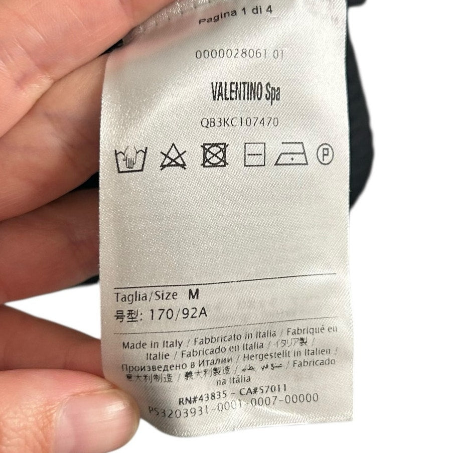 Valentino Black Rockstud Embellished Ruffle Pullover Wool Sweater Womens Medium