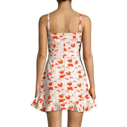NWT Black Halo White Pink Tulip Print Sleeveless Zalda Mini Dress Womens 0