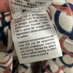 Gucci Cream Navy Orange Horsebit Print 100% Silk Pleated Mini Dress Womens XS/S?