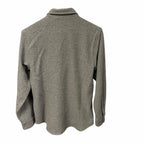 NWT God's True Cashmere Grey Cashmere Shirt Rose Quartz Snap Button Up Size XS