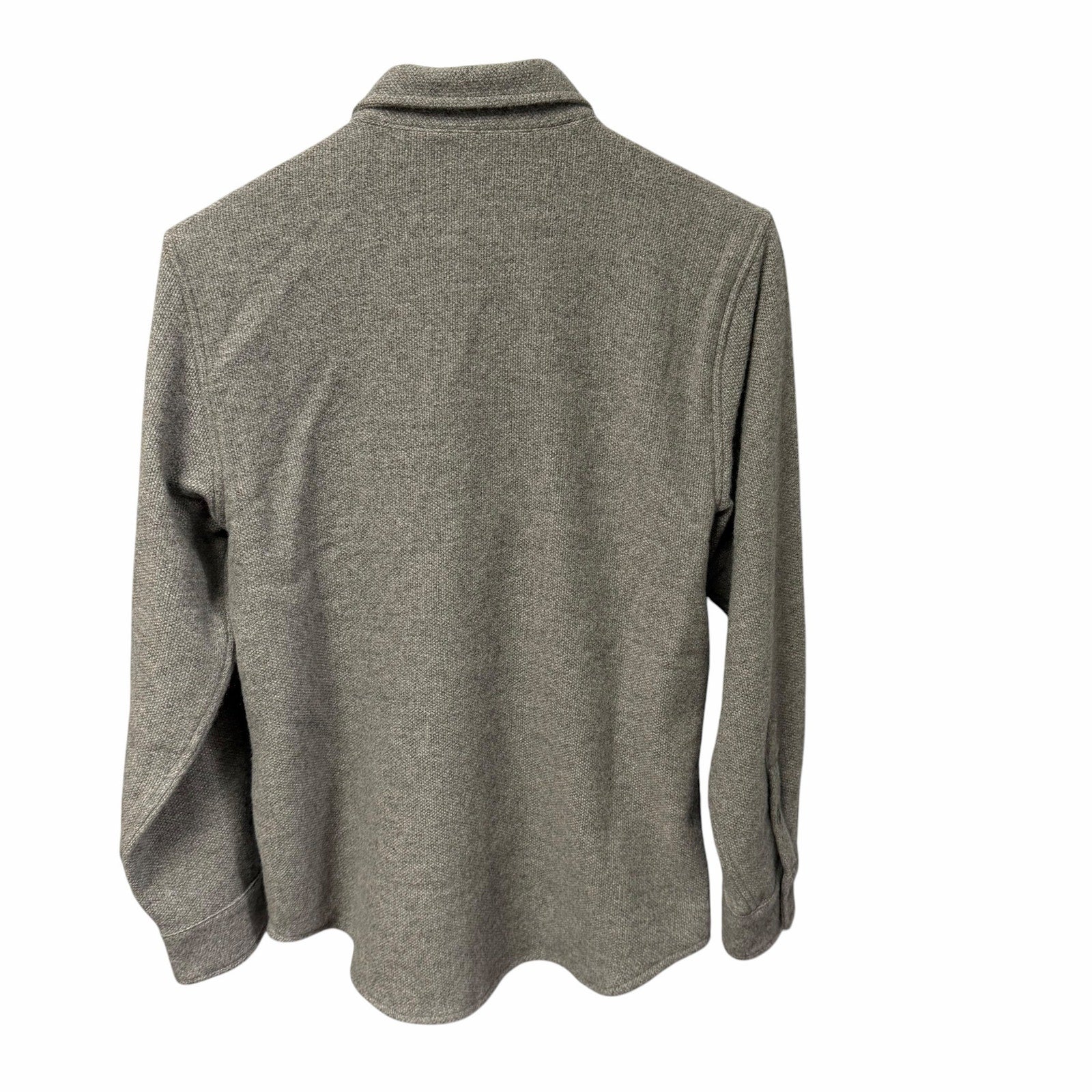 NWT God's True Cashmere Grey Cashmere Shirt Rose Quartz Snap Button Up Size XS