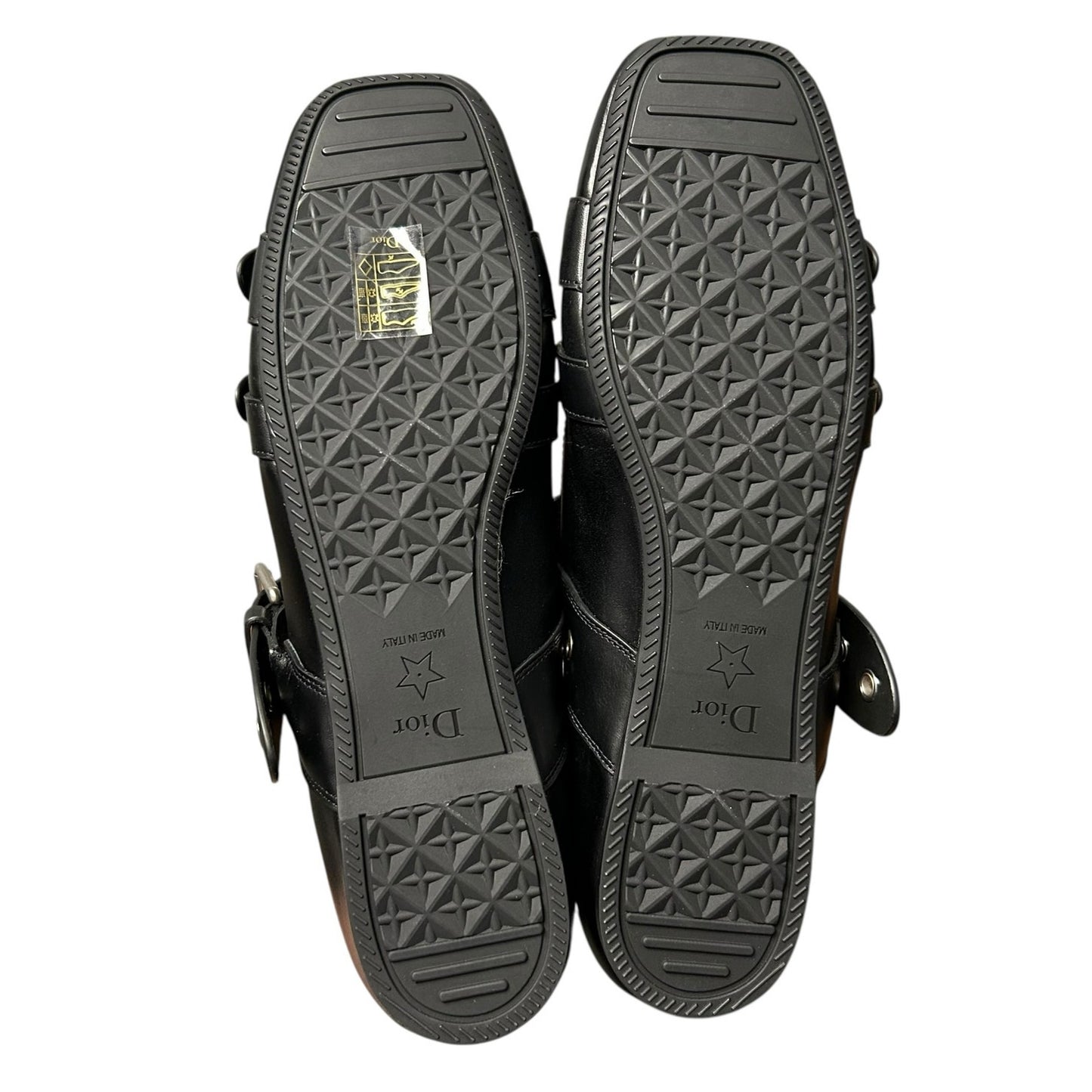 Christian Dior Black Supple Calfskin Punk Buckle Ballet Flat Womens 39 / US 9