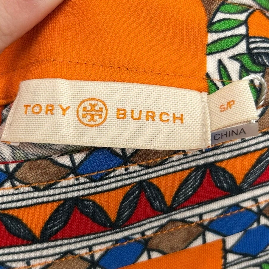 NWT Tory Burch Something Wild Stripe Printed Jersey Midi Skirt Womens Small