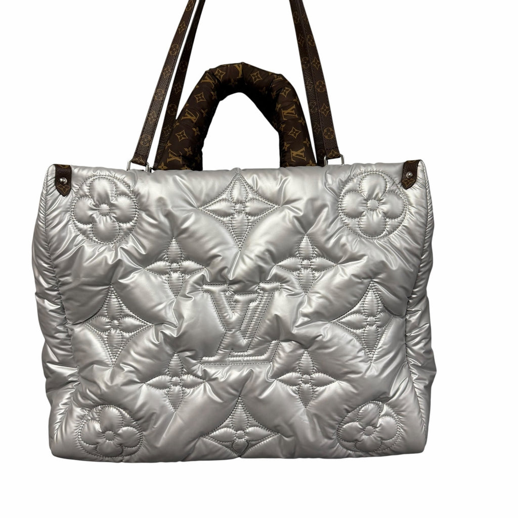 Louis Vuitton Limited Edition Econyl Monogram Pillow Giant Onthego GM Silver Bag
