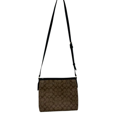 Coach File Crossbody in Signature Canvas Black Leather with Vandal Gummy Bear