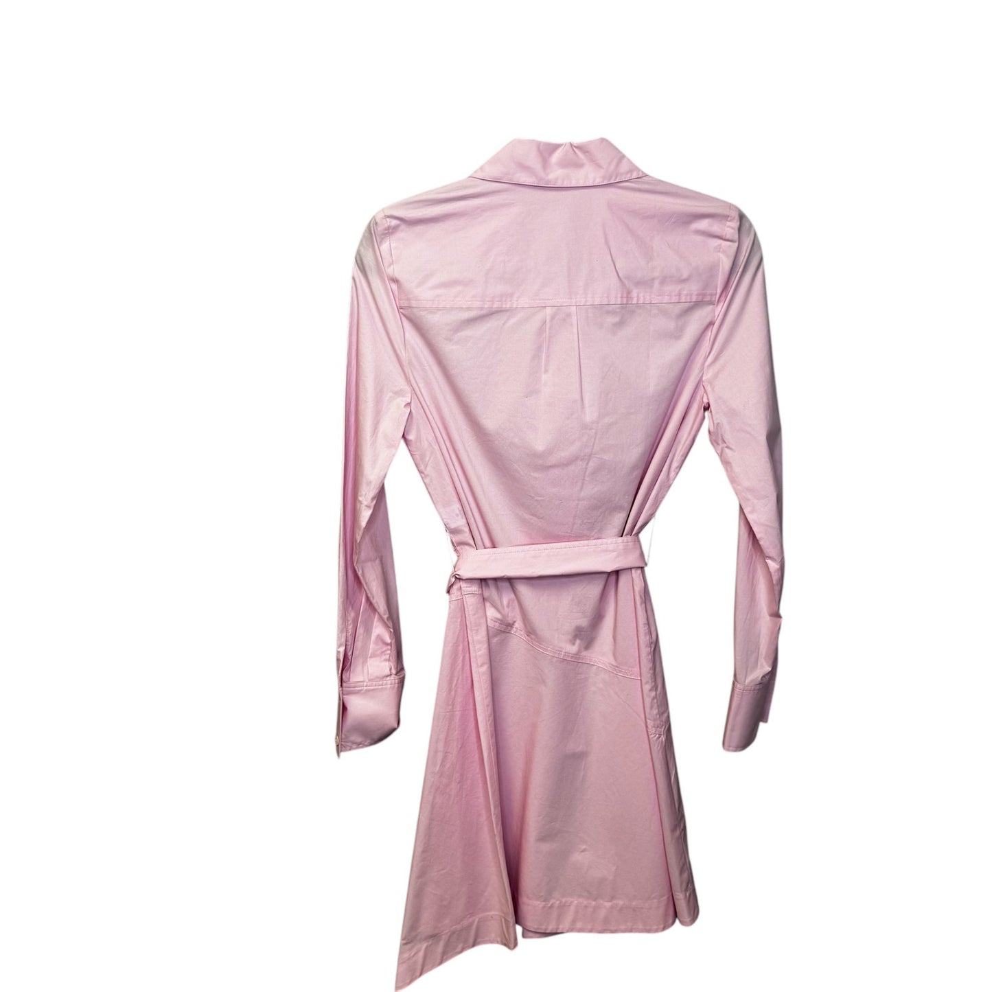 NWT Derek Lam 10 Crosby Pink Flora  Long Sleeve Asymmetric Shirt Dress Womens 2