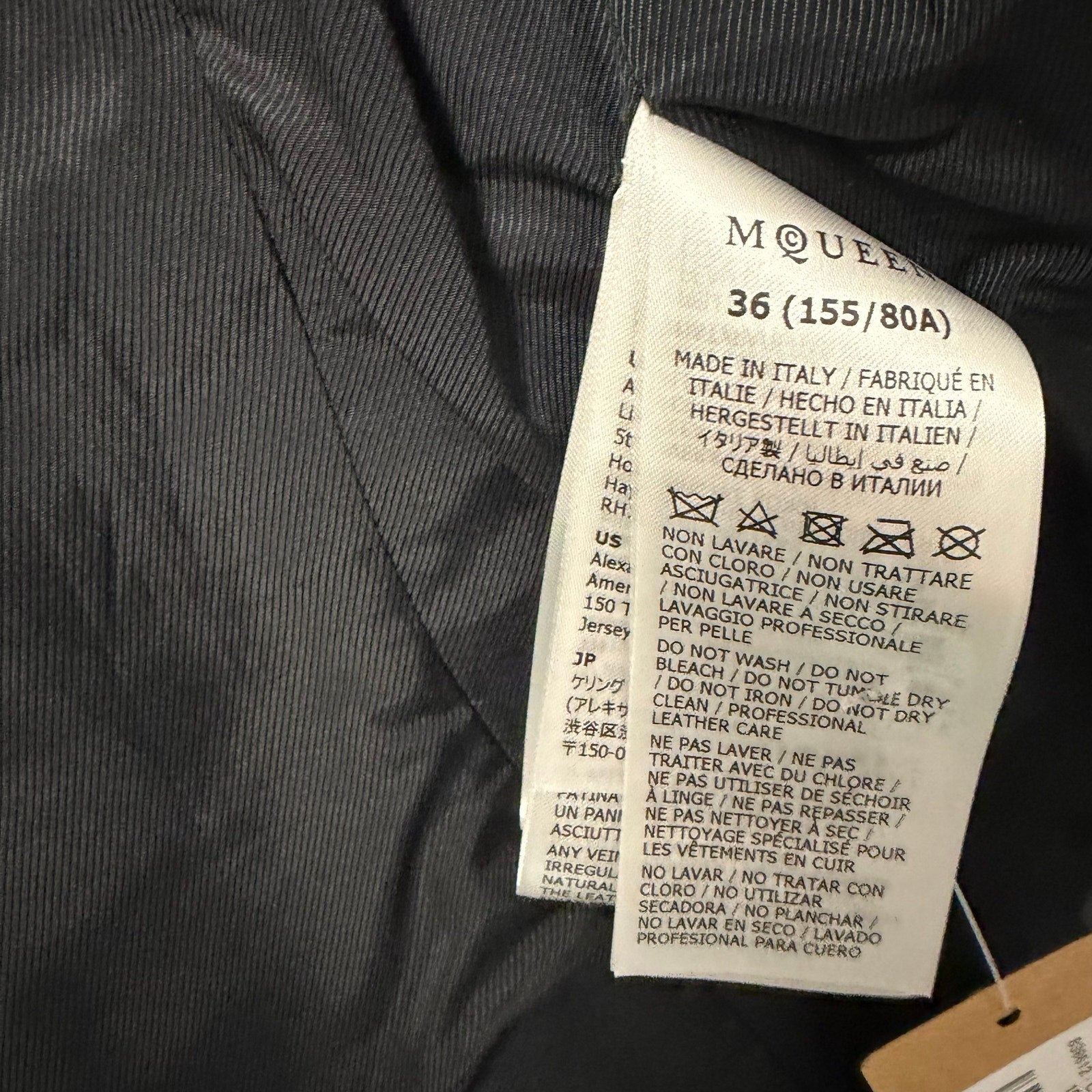 Alexander McQueen Seamed Leather Zip Up Vest Black Size 36 / US 0 Grunge Goth