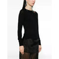 NWT Simone Rocha Black Red Multi Flower Embellished Knit Cardigan Womens Small