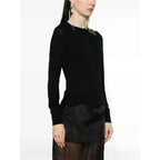 NWT Simone Rocha Black Red Multi Flower Embellished Knit Cardigan Womens Small