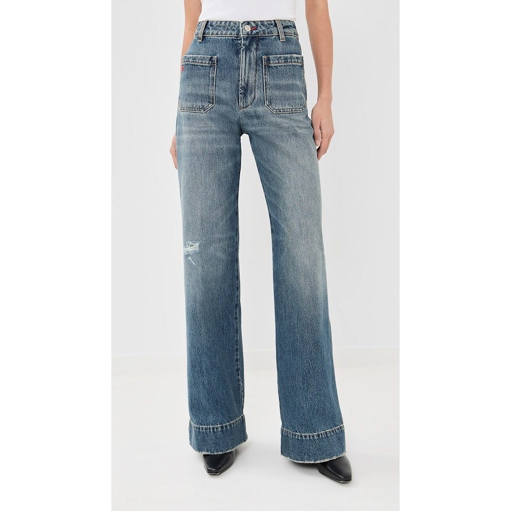 Victoria Beckham Womens High Rise Wide Leg Alina Jeans 25 US 0 Capsule Casual