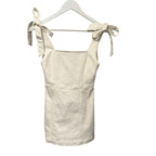 Alice + Olivia Jeans Maryann Tie Shoulder White Denim Mini Dress Womens Size 2