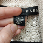 Ralph Lauren Womens Silk Shawl Collar Cable Knit Cardigan Small Preppy Old Money
