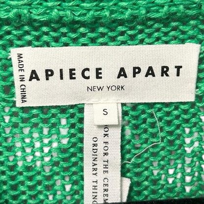 NWT Apiece Apart Grass Green Helmi Cropped Crewneck Linen Sweater Womens Small
