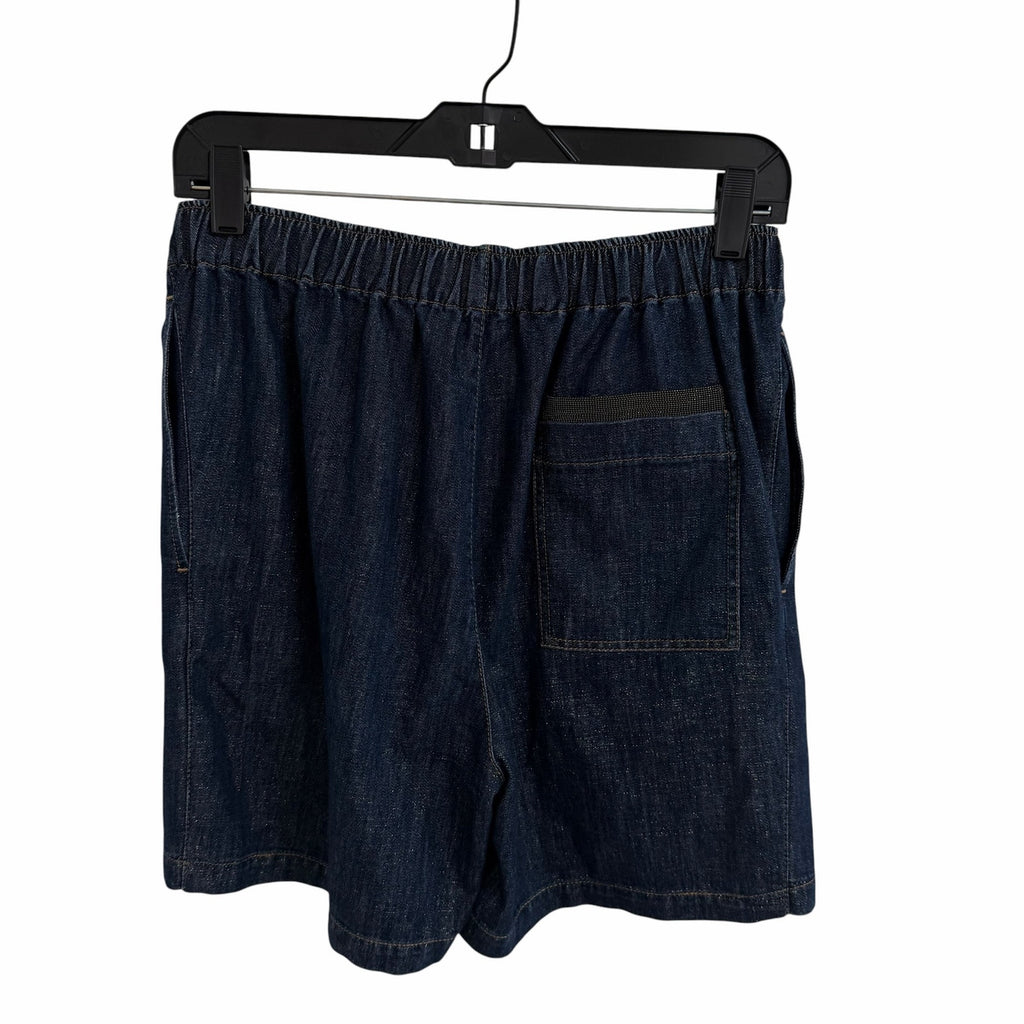 Brunello Cucinelli Denim Metallic Gold Lurex Drawstring Shorts Size 38 / US 6