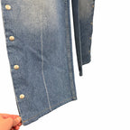 Stella McCartney Studded Snap Blue Denim Loose Bootcut Jeans Womens Size 24