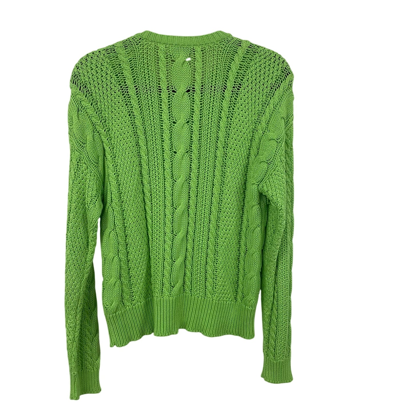 Lauren Ralph Lauren Cable Knit Crewneck Sweater Lime Green Womens Size XL