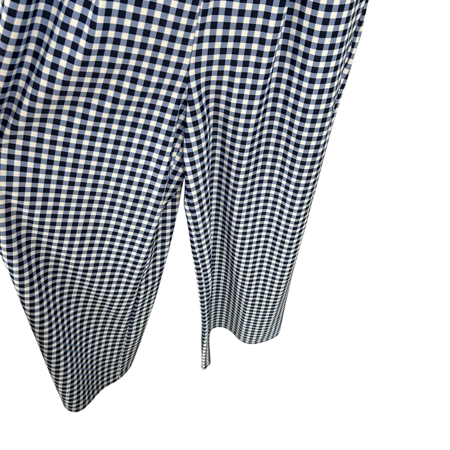 NWT Jude Connelly Gingham Navy White Isabelle Mock Neck Jumpsuit Womens Small