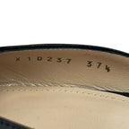 Giorgio Armani Black Leather Gold Hardware Square Toe Flats Womens 37.5 / US 7.5