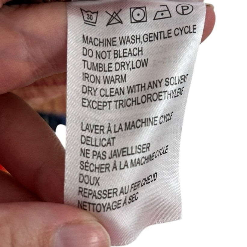 Farm Rio Lindeza Grafica Puff Sleeve Multi Smocked Mini Dress Womens Medium