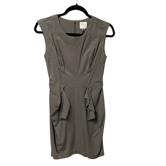 Anthropologie HD in Paris Sleeveless Silk Ruffle Front Dress Gray Womens 0