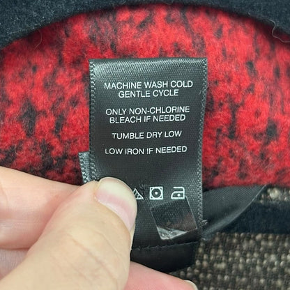 Ali Miles Red Multicolor Mixed Print Wool Blend Button Front Jacket Womens 2X