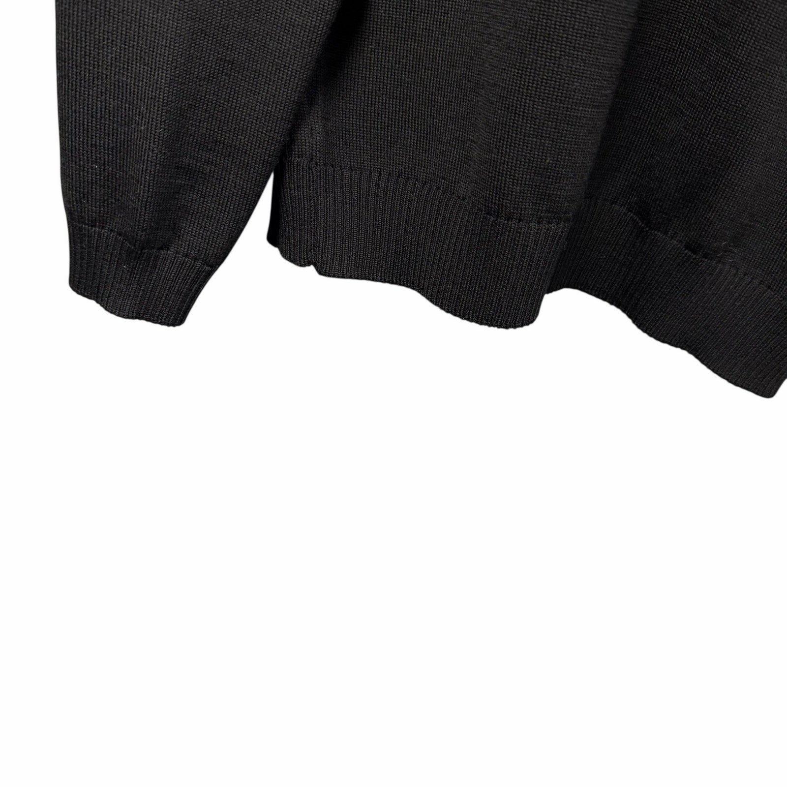 NWT Emilio Pucci Marmo Silk Collar Wool Jumper Sweater Black Tie Back Size Small