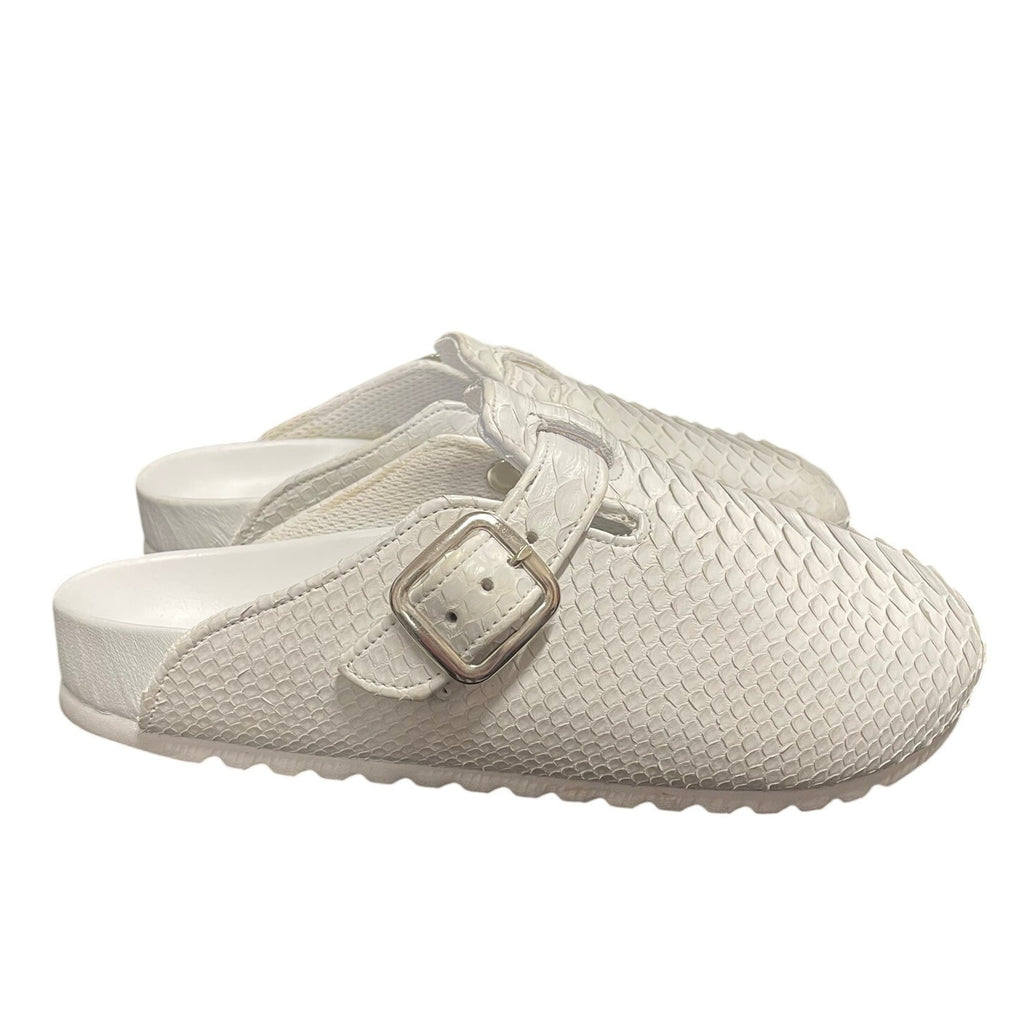 The Shoe Surgeon Luxe Mule in White Python Mens Size 8