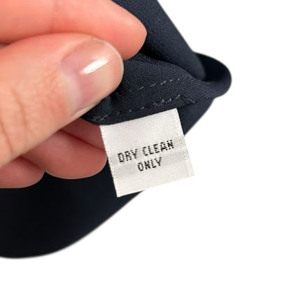 NWT Laura Garcia Navy Blue Short Sleeve Ruffle Betty Blouse Womens 2