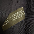 NWT Herve Leger Paris Dark Navy Cobalt Blue Color Block Bandage Dress Size Small