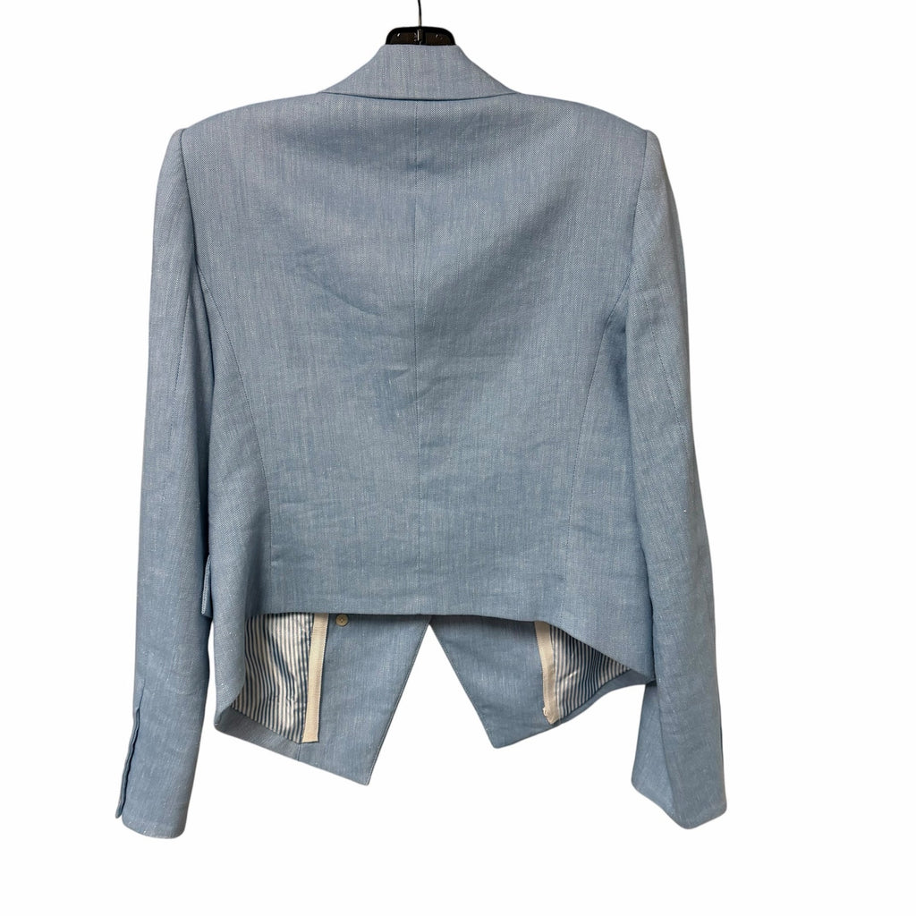 Veronica Beard Diego Dickey Linen Blend Blazer Jacket Light Blue Womens 4