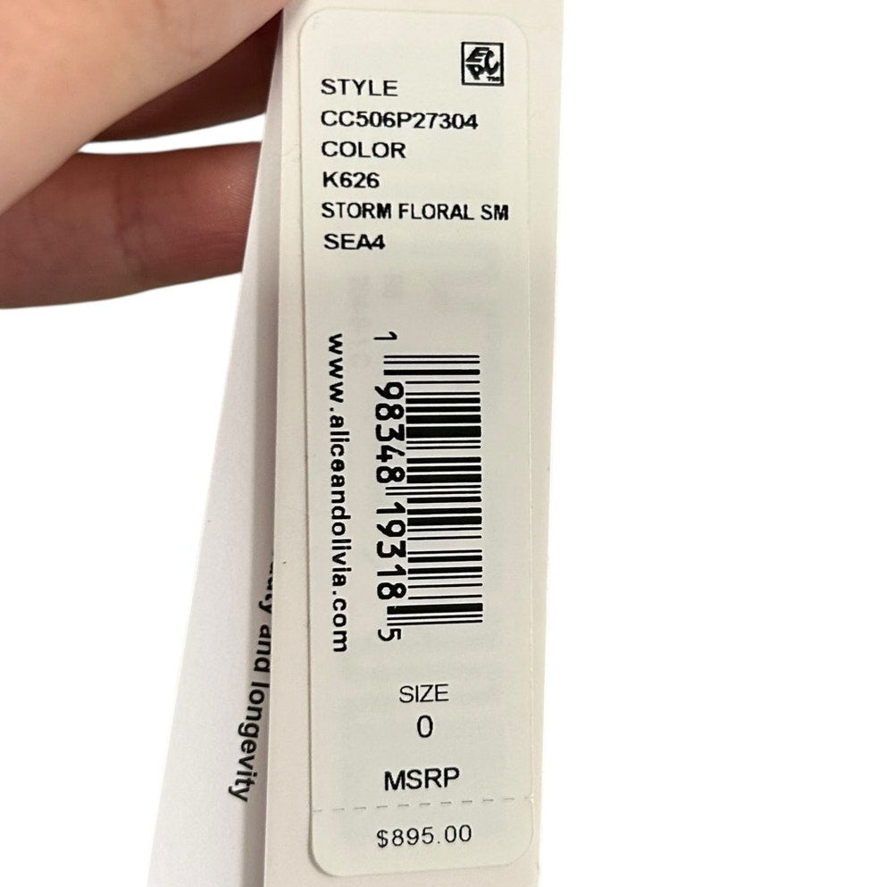 NWT Alice + Olivia Storm Floral Print Adira Tiered A Line Maxi Skirt Womens 0