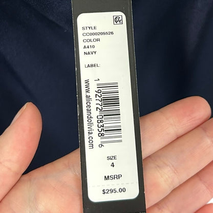 NWT Alice + Olivia Classics Navy Harmony Sleeveless Mini Slip Dress Womens 4