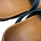 Pierre Hardy Calf Camel Black White Alpha Cross Flat Sandal Womens 39 / US 9