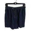 Brunello Cucinelli Denim Metallic Gold Lurex Drawstring Shorts Size 38 / US 6