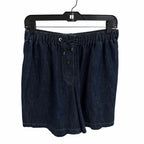 Brunello Cucinelli Denim Metallic Gold Lurex Drawstring Shorts Size 38 / US 6