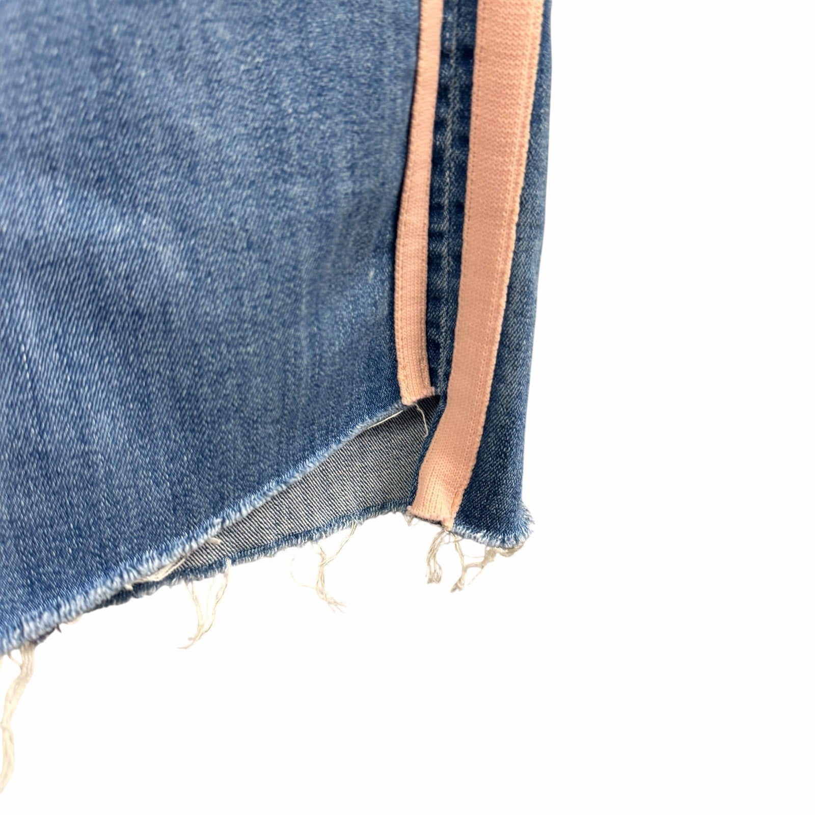 Mother Insider Crop Step Fray Jean Good Girls Race Pink Striped Womens Size 26