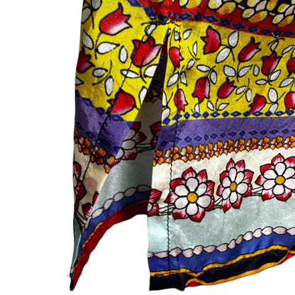 Johnny Was Lookout Electra Floral 3/4 Sleeve V Neck Silk Blouse Womens Small