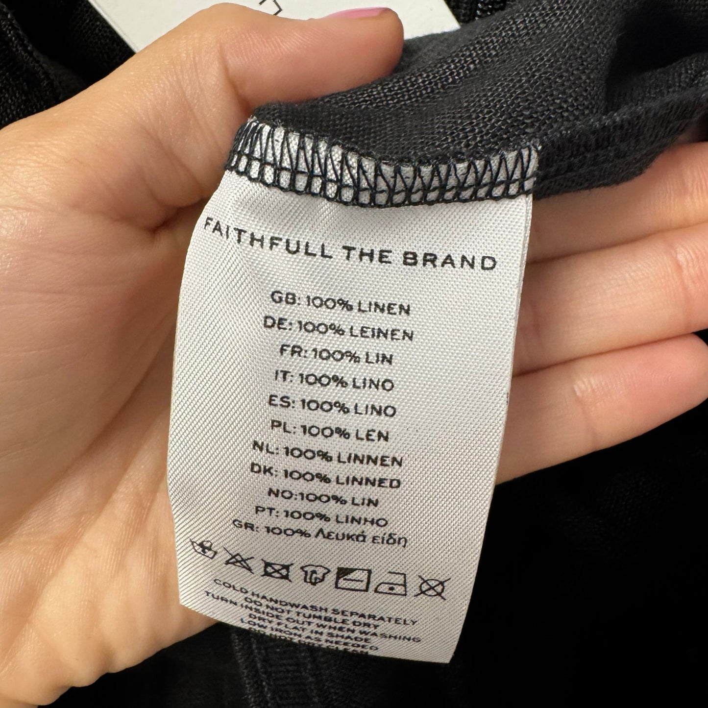 NWT Faithfull The Brand Black High Rise Wide Leg Linen Arto Pants Womens 2