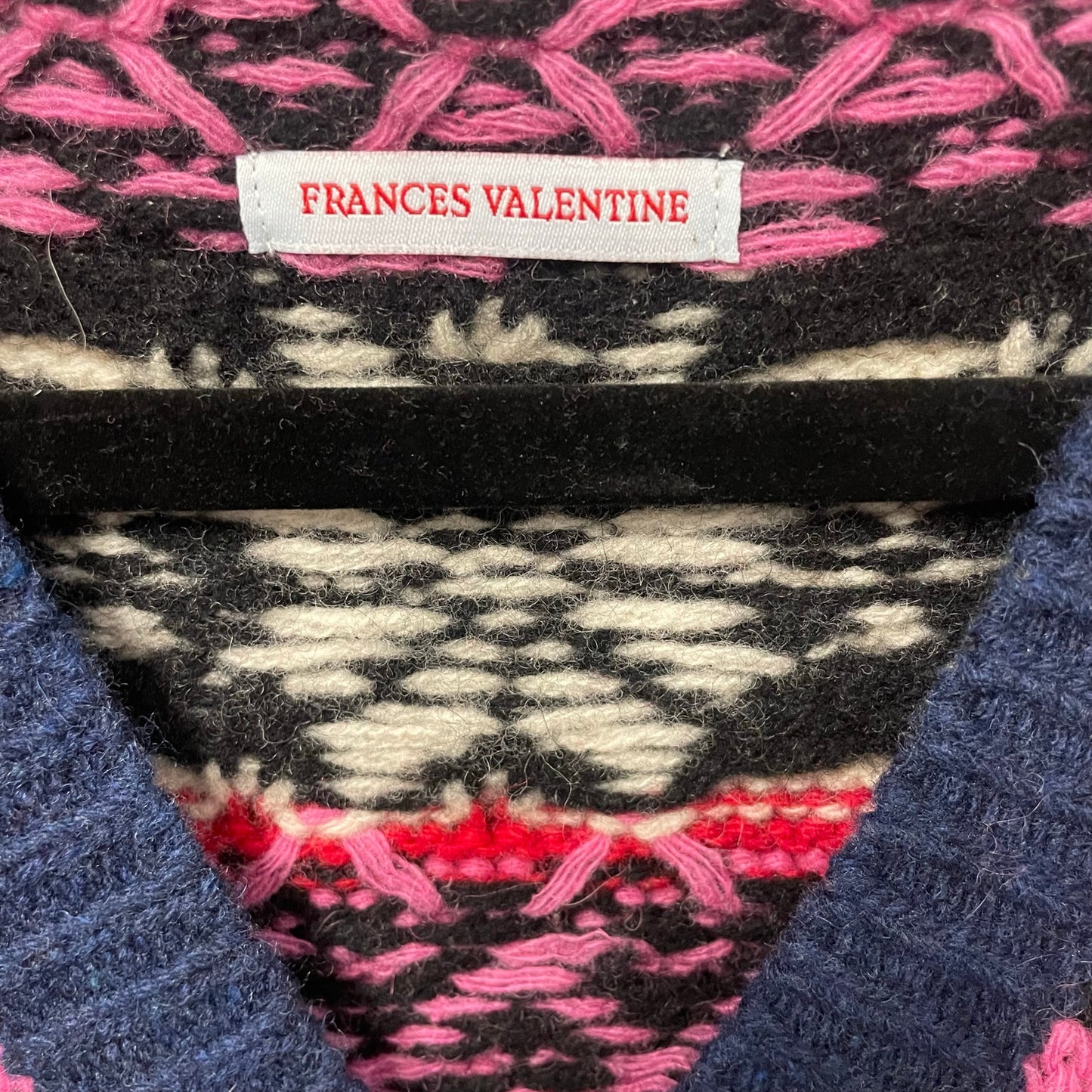Frances Valentine Colorful Lambswool Knit Fair Isle Sweater Vest Womens Medium