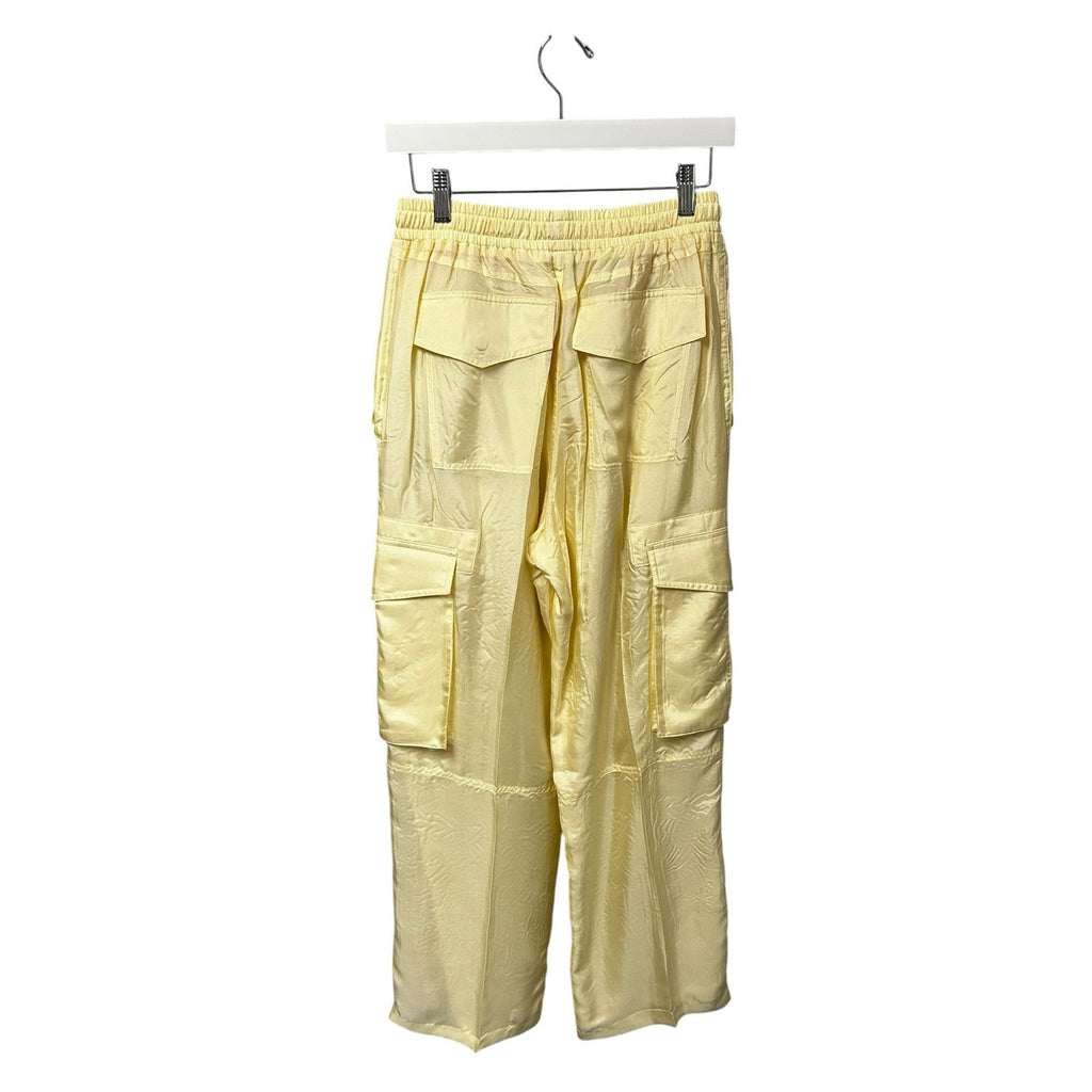 NWT Phoebe Philo Vanilla Silk Crushed Drawstring Cargo Trousers Womens 36 / US 4