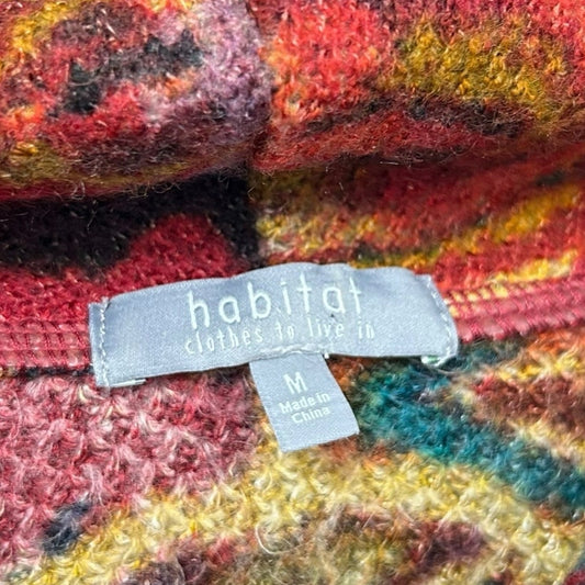 Habitat Clothes to Live In Red Multi Abstract Floral Print Top Womens Medium